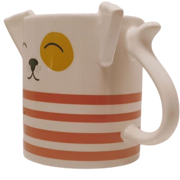 Target Coffee Tea Mug Pup 3D Ears Ceramic 16 Oz Parker Lane Dog Red Strippes Cup - Picture 2 of 8